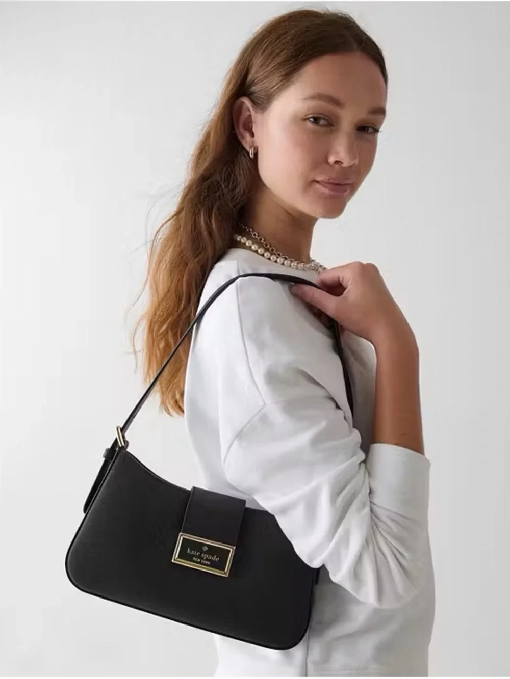 Kate Spade New York Reegan Saffiano Leather Shoulder Bag Black